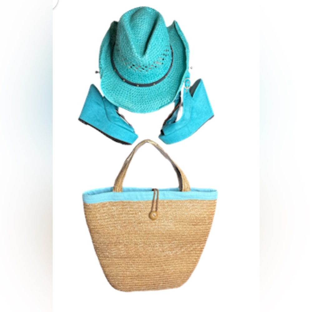 Vintage CANDIES Large straw beach tote